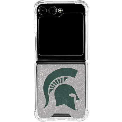 Michigan State University Grey Spartans Logo Galaxy Z Flip6 Clear Case