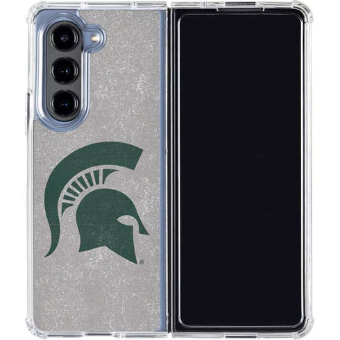 Michigan State University Grey Spartans Logo Galaxy Z Fold5 5G Clear Case