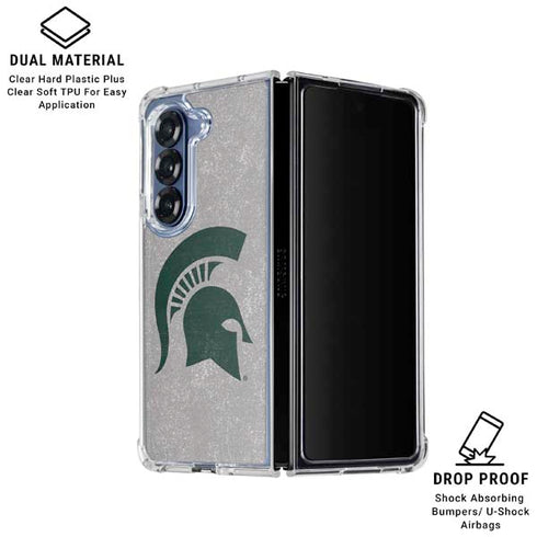 Michigan State University Grey Spartans Logo Galaxy Z Fold6 Clear Case