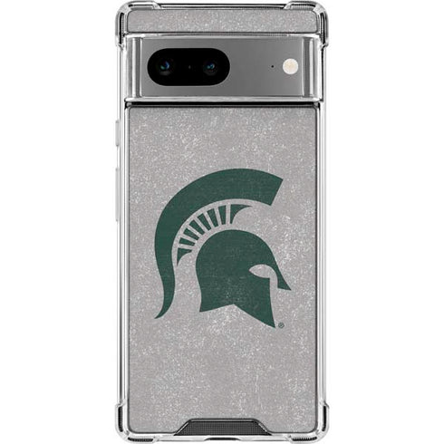 Michigan State University Grey Spartans Logo Google Pixel 8a Clear Case