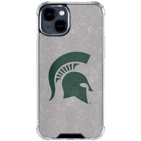 Michigan State University Grey Spartans Logo iPhone 15 Clear Case