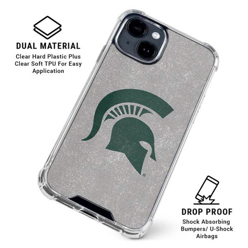 Michigan State University Grey Spartans Logo iPhone 15 Clear Case