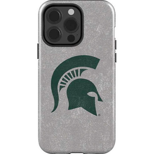 Michigan State University Grey Spartans Logo iPhone 15 Pro Impact Case