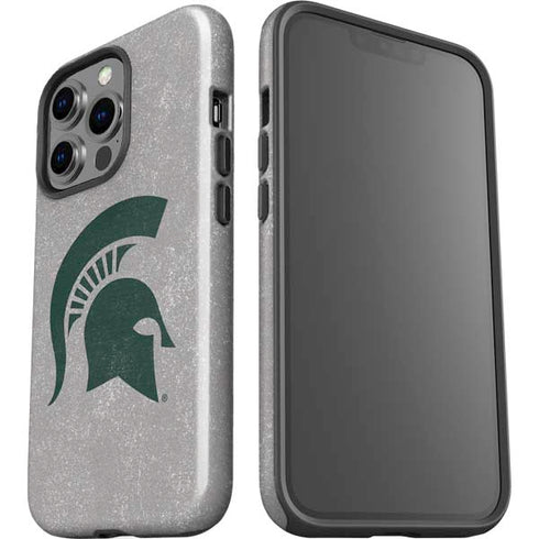 Michigan State University Grey Spartans Logo iPhone 15 Pro Impact Case