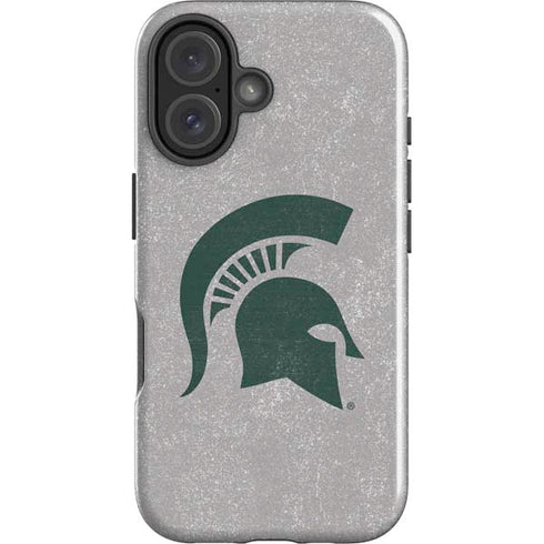 Michigan State University Grey Spartans Logo iPhone 16 Impact Case