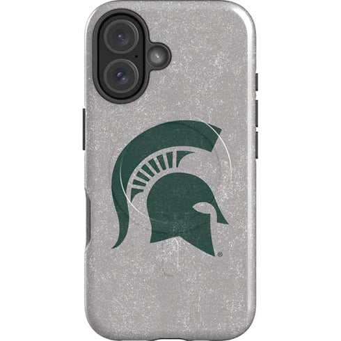 Michigan State University Grey Spartans Logo iPhone 16 Magsafe Impact Case