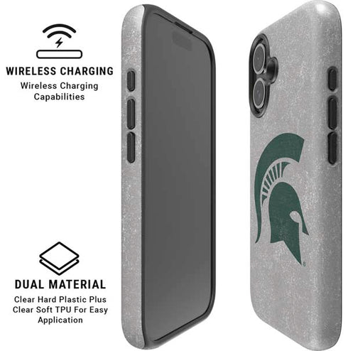 Michigan State University Grey Spartans Logo iPhone 16 Magsafe Impact Case