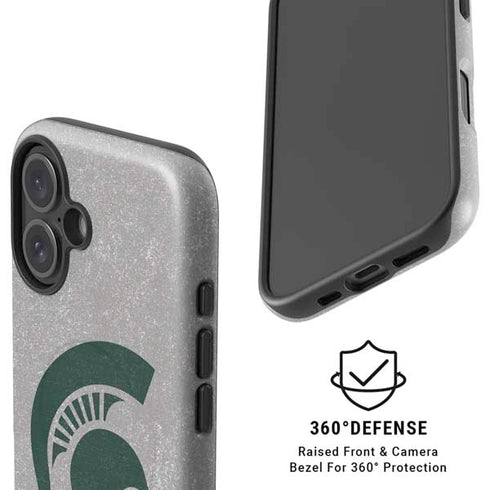 Michigan State University Grey Spartans Logo iPhone 16 Plus Magsafe Impact Case