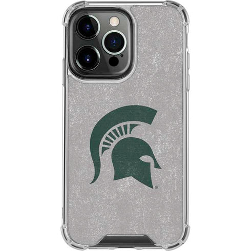 Michigan State University Grey Spartans Logo iPhone 16 Pro Clear Case