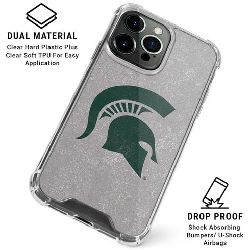 Michigan State University Grey Spartans Logo iPhone 16 Pro Clear Case