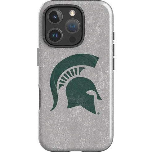 Michigan State University Grey Spartans Logo iPhone 16 Pro Magsafe Impact Case