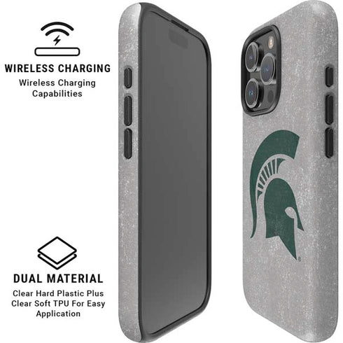 Michigan State University Grey Spartans Logo iPhone 16 Pro Magsafe Impact Case
