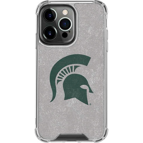 Michigan State University Grey Spartans Logo iPhone 16 Pro Max Clear Case