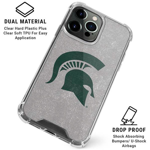 Michigan State University Grey Spartans Logo iPhone 16 Pro Max Clear Case
