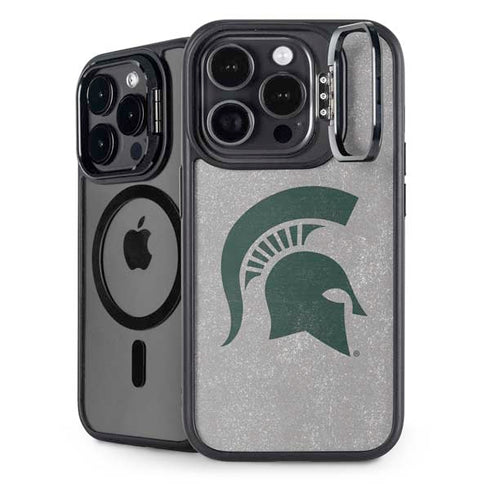 Michigan State University Grey Spartans Logo iPhone 16 Pro Max Kickstand Case