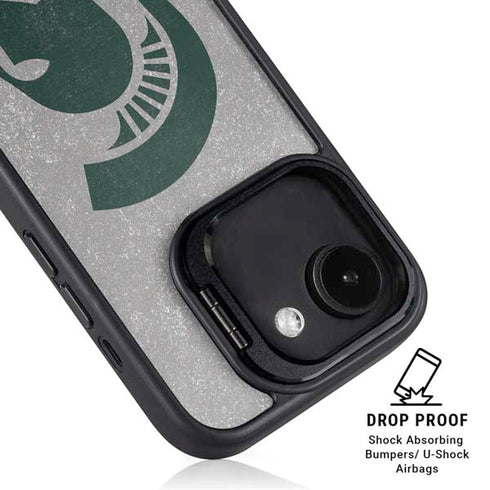 Michigan State University Grey Spartans Logo iPhone 16e Kickstand Case