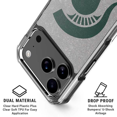 Michigan State University Grey Spartans Logo iPhone 18 Pro Clear Case