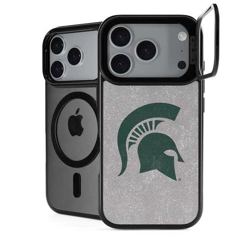 Michigan State University Grey Spartans Logo iPhone 18 Pro Max Kickstand Case