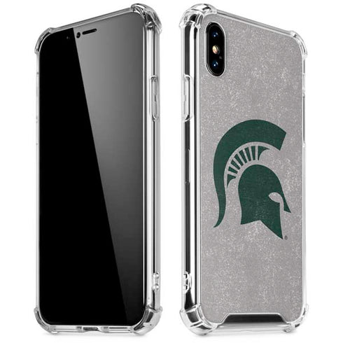 Michigan State University Grey Spartans Logo iPhone X/XS Clear Case