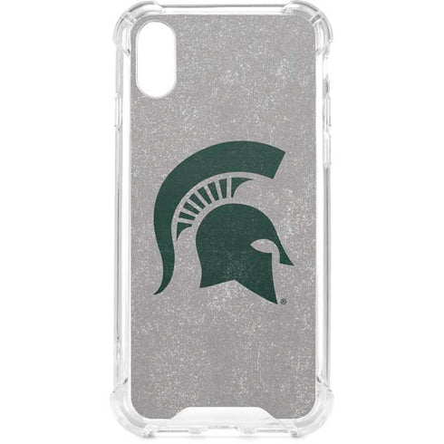 Michigan State University Grey Spartans Logo iPhone XS Clear Case