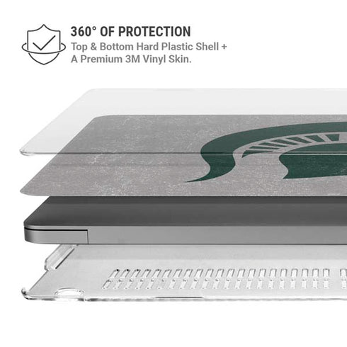 Michigan State University Grey Spartans Logo MacBook Pro 14in (2021-24) Case plus Skin