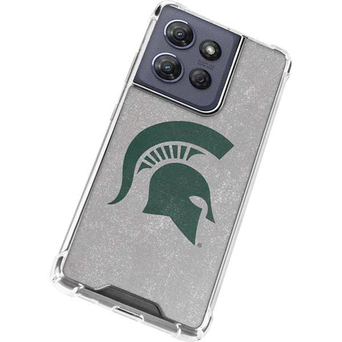 Michigan State University Grey Spartans Logo Moto G 5G (2025) Clear Case