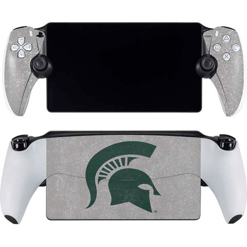 Michigan State University Grey Spartans Logo PlayStation Portal Remote Player Skin