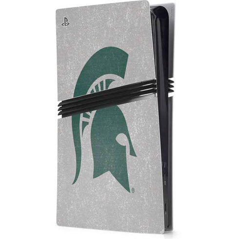Michigan State University Grey Spartans Logo PS5 Pro Console Skin