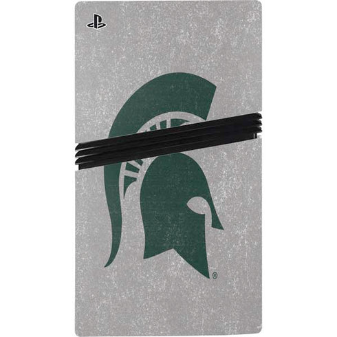 Michigan State University Grey Spartans Logo PS5 Pro Console Skin
