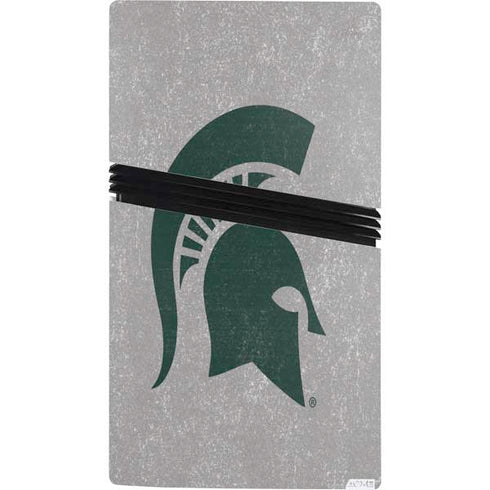 Michigan State University Grey Spartans Logo PS5 Pro Console Skin