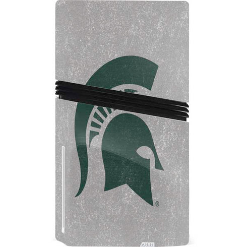 Michigan State University Grey Spartans Logo PS5 Pro Disk Bundle Skin