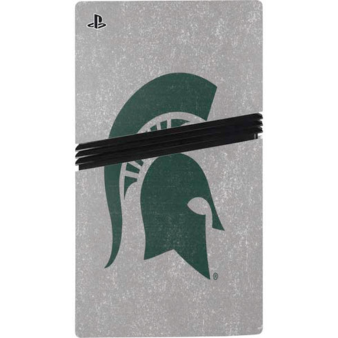 Michigan State University Grey Spartans Logo PS5 Pro Disk Console Skin