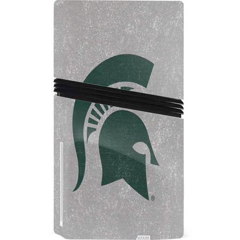 Michigan State University Grey Spartans Logo PS5 Pro Disk Console Skin