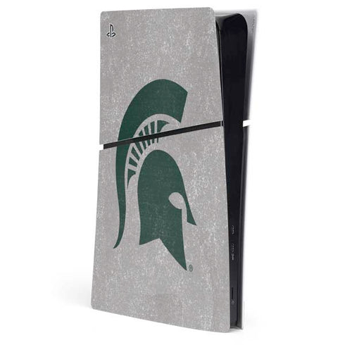 Michigan State University Grey Spartans Logo PS5 Slim Digital Edition Console Skin
