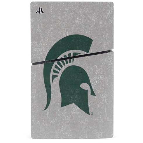 Michigan State University Grey Spartans Logo PS5 Slim Digital Edition Console Skin
