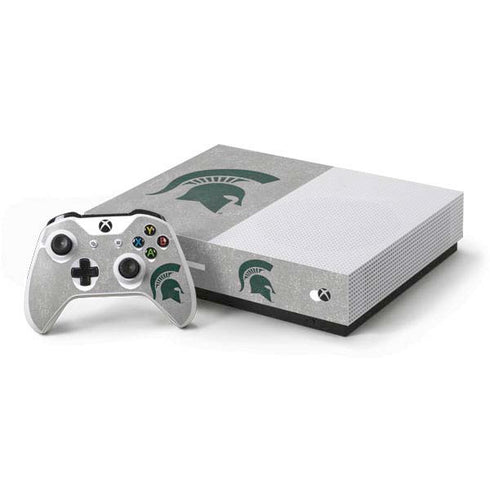 Michigan State University Grey Spartans Logo Xbox One S All-Digital Edition Bundle Skin