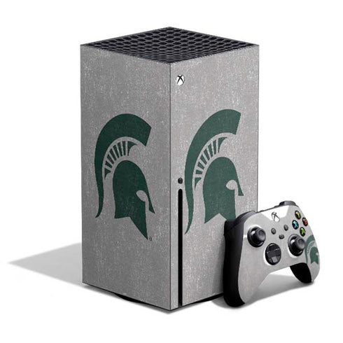 Michigan State University Grey Spartans Logo Xbox Series X Bundle Skin