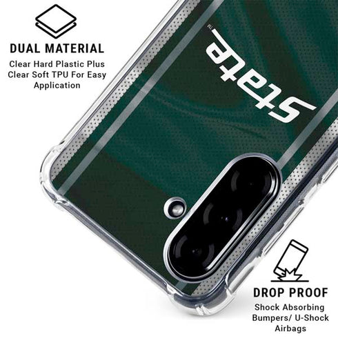 Michigan State University Jersey Grey Galaxy A36 5G Clear Case