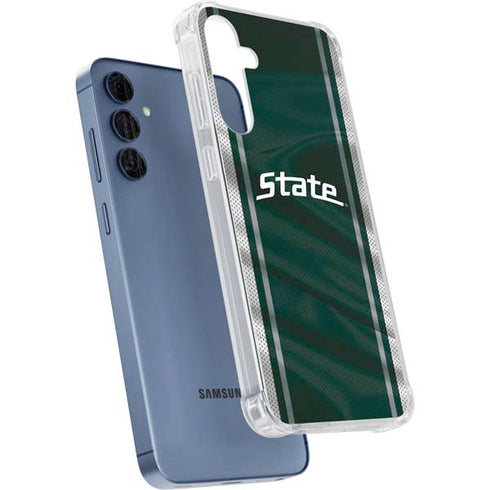 Michigan State University Jersey Grey Galaxy A55 5G Clear Case