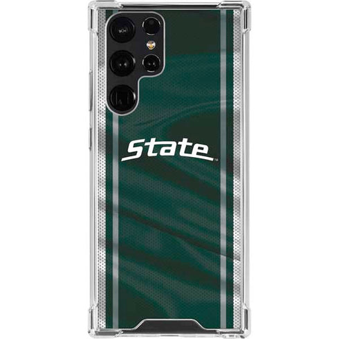 Michigan State University Jersey Grey Galaxy S23 Ultra Clear Case