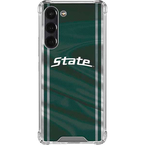 Michigan State University Jersey Grey Galaxy S24 FE Clear Case