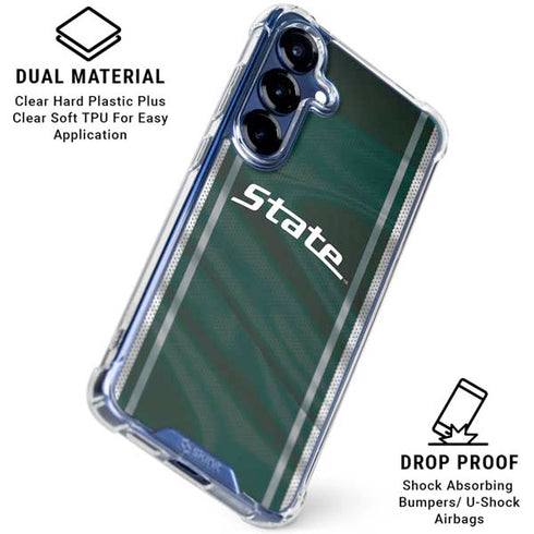 Michigan State University Jersey Grey Galaxy S25 Plus Clear Case
