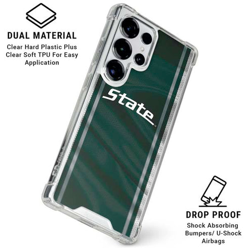 Michigan State University Jersey Grey Galaxy S25 Ultra Clear Case