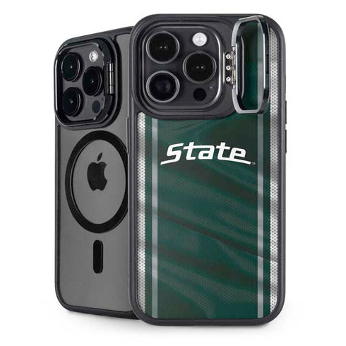 Michigan State University Jersey Grey iPhone 14 Pro Kickstand Case