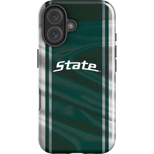 Michigan State University Jersey Grey iPhone 16 Impact Case