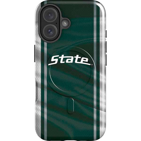 Michigan State University Jersey Grey iPhone 16 Magsafe Impact Case