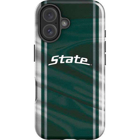 Michigan State University Jersey Grey iPhone 16 Plus Impact Case