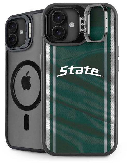 Michigan State University Jersey Grey iPhone 16 Plus Kickstand Case