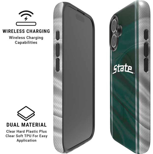 Michigan State University Jersey Grey iPhone 16 Plus Magsafe Impact Case