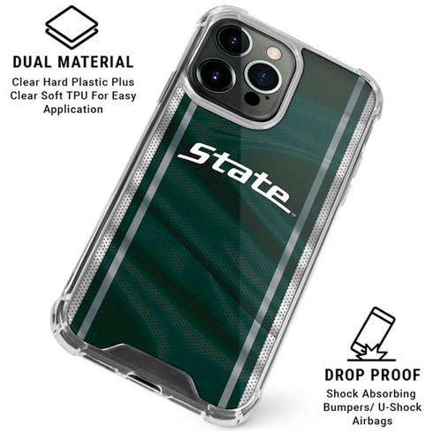 Michigan State University Jersey Grey iPhone 16 Pro Clear Case